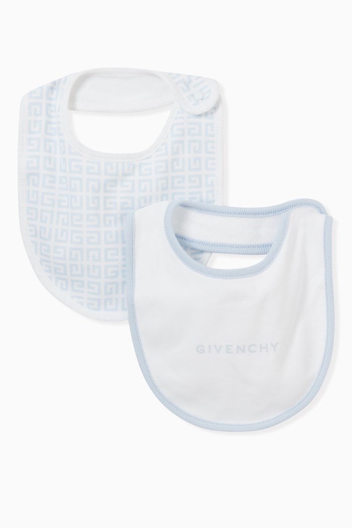 

Monogram Bib Set in Cotton, Blue