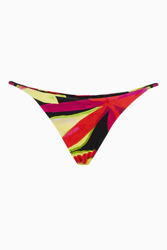 

Mini Printed Bikini Briefs in Recycled Nylon, Black