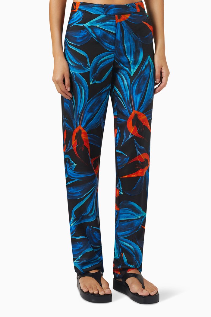 

Cruise Pants in Cotton & Silk, Blue