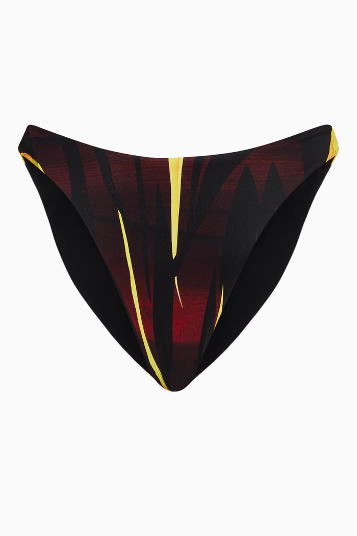 

Scoop Printed Bikini Bottoms in Recycled Nylon, Brown