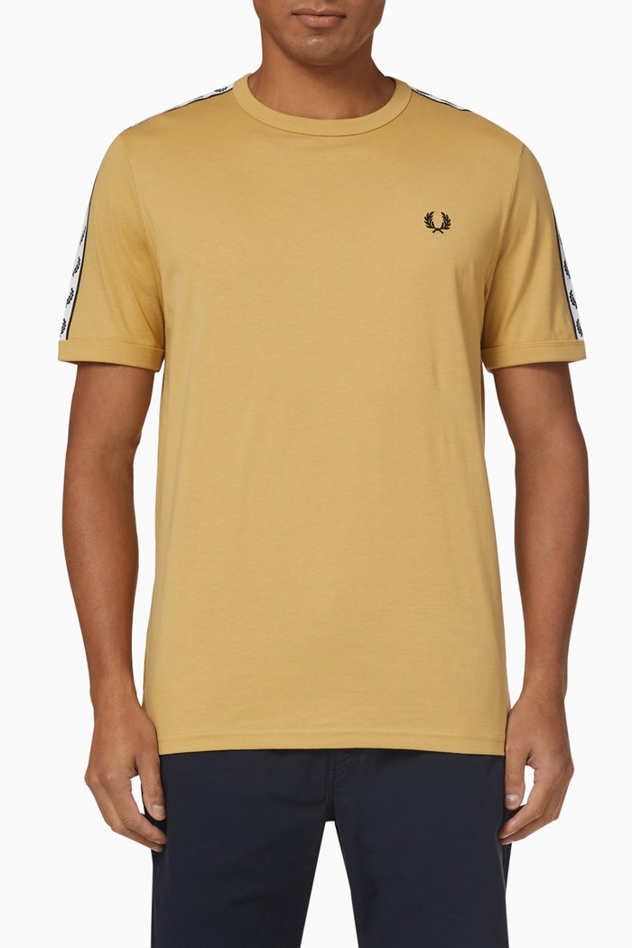 

Taped Ringer T-shirt in Cotton Jersey, Brown