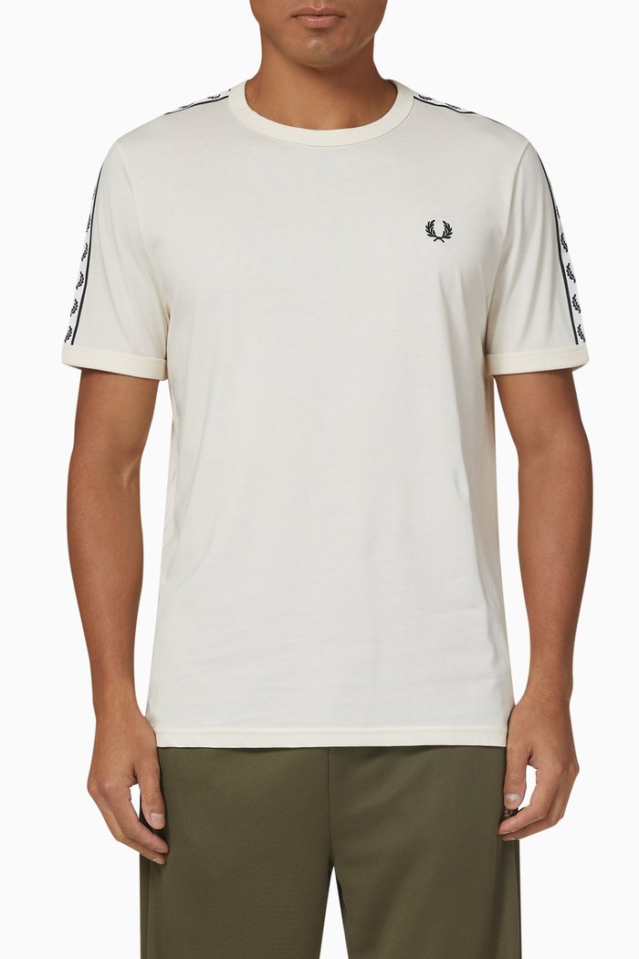 

Taped Ringer T-shirt in Cotton Jersey, White