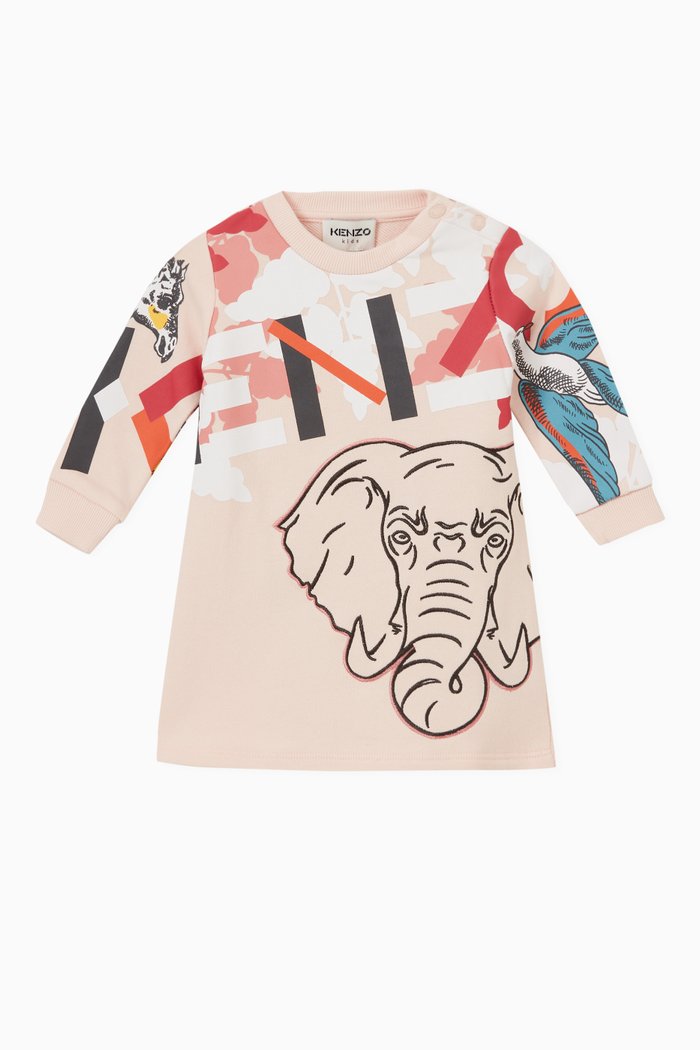 

Logo Print T-shirt Dress in Jersey, Pink