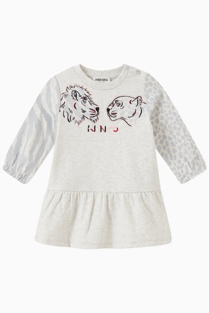 

Logo Dress in Cotton, Grey