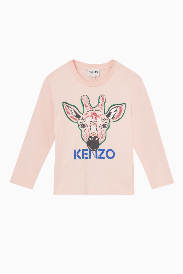 

Giraffe Print T-shirt in Cotton, Pink