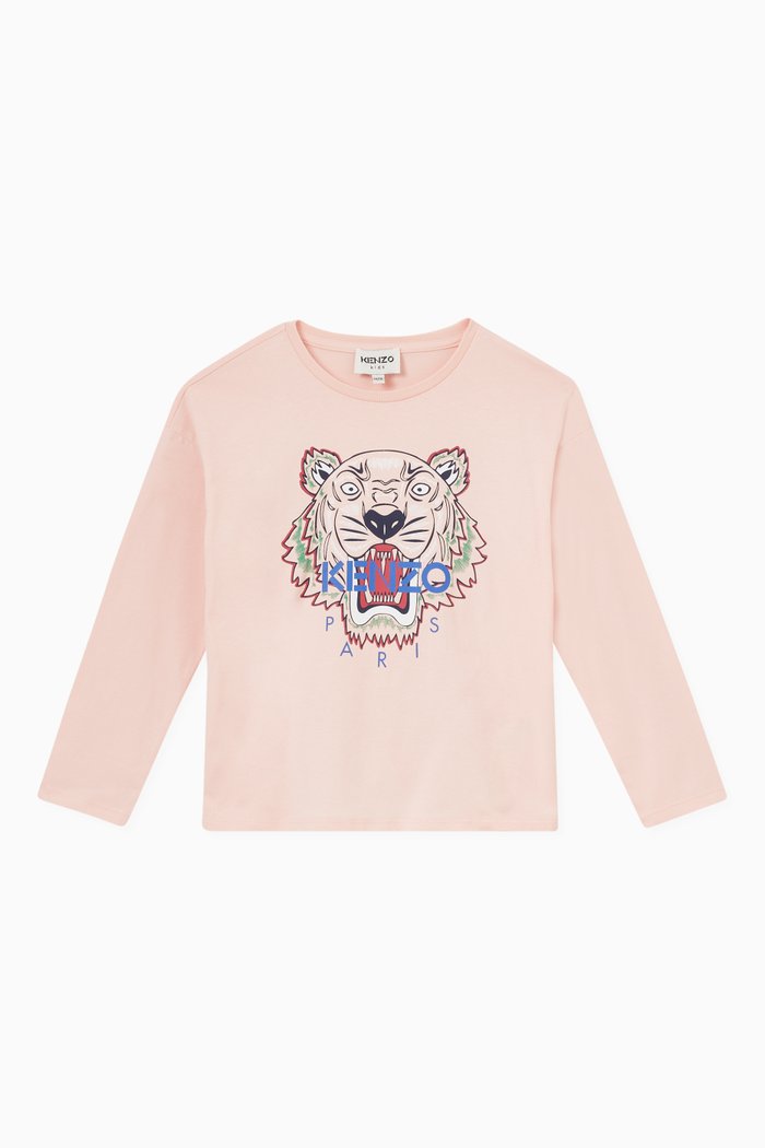 

Tiger Print T-shirt in Cotton, Pink