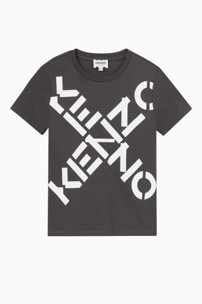 

Logo Print T-shirt in Cotton, Grey