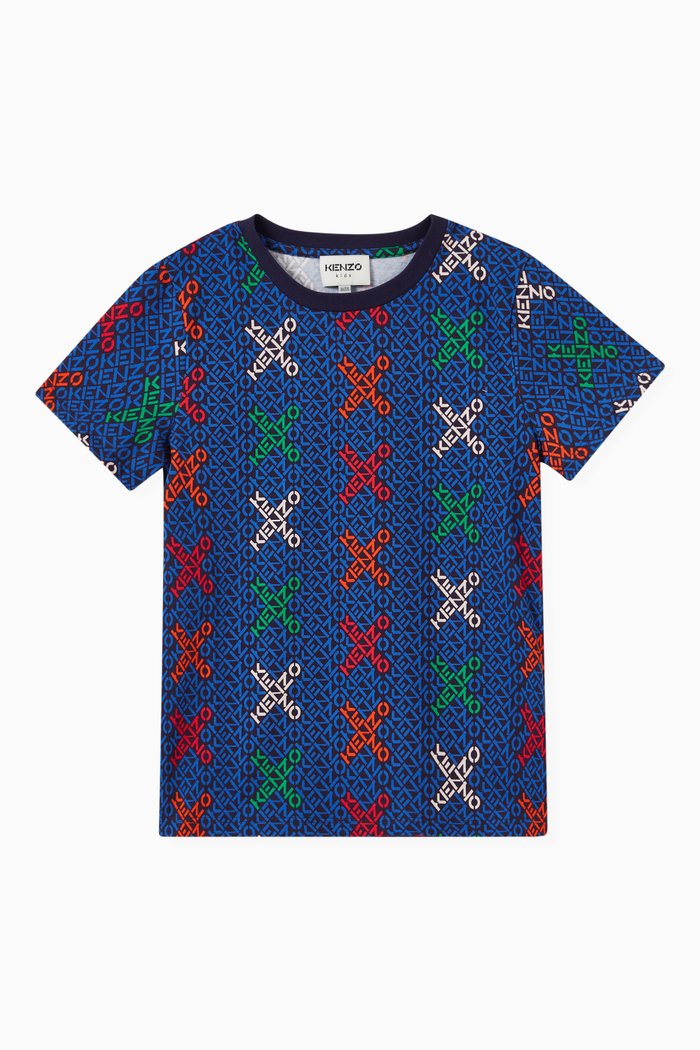 

Cross Logo Print T-shirt in Cotton, Blue