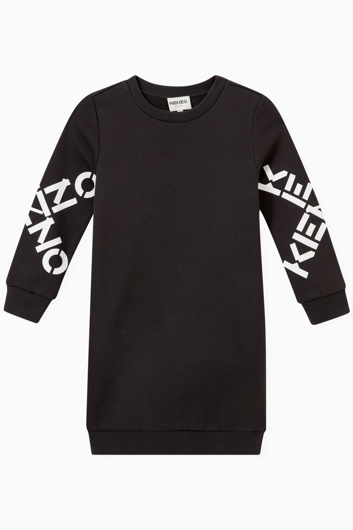 

Logo Sweat Dress in Cotton Jersey, Grey
