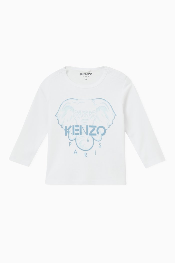 

Elephant Print T-shirt in Jersey, White