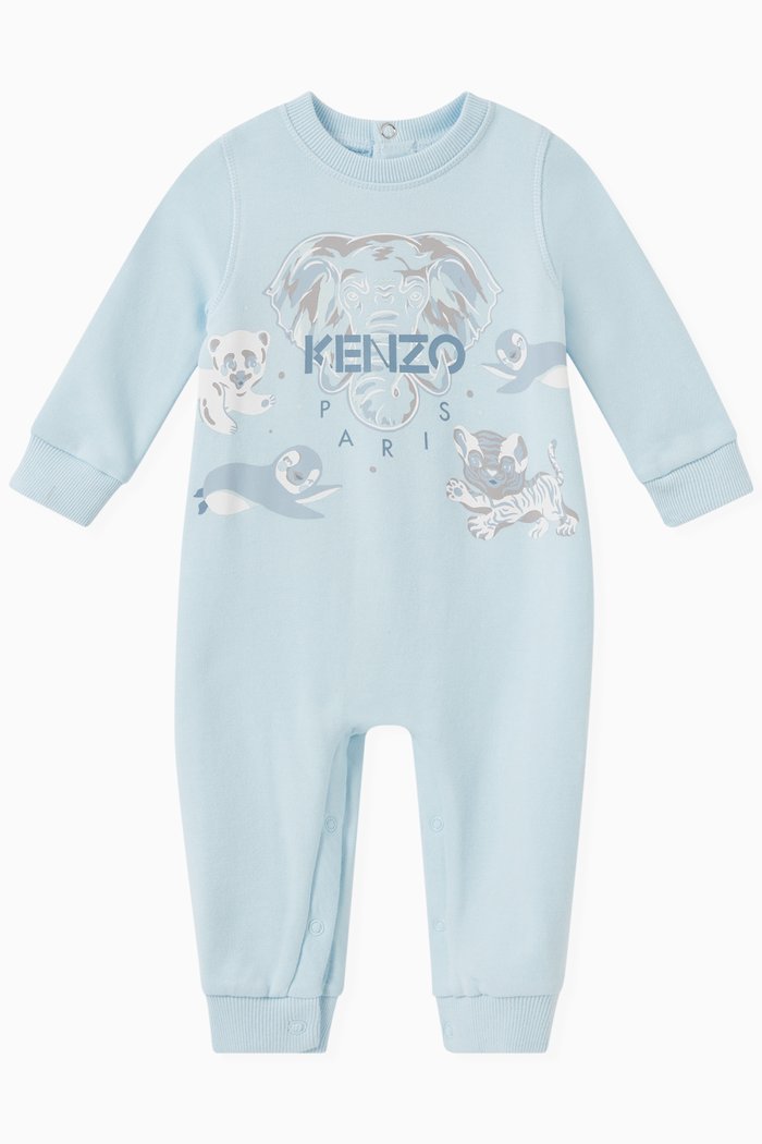 

Logo Print Pyjama in Cotton, Blue