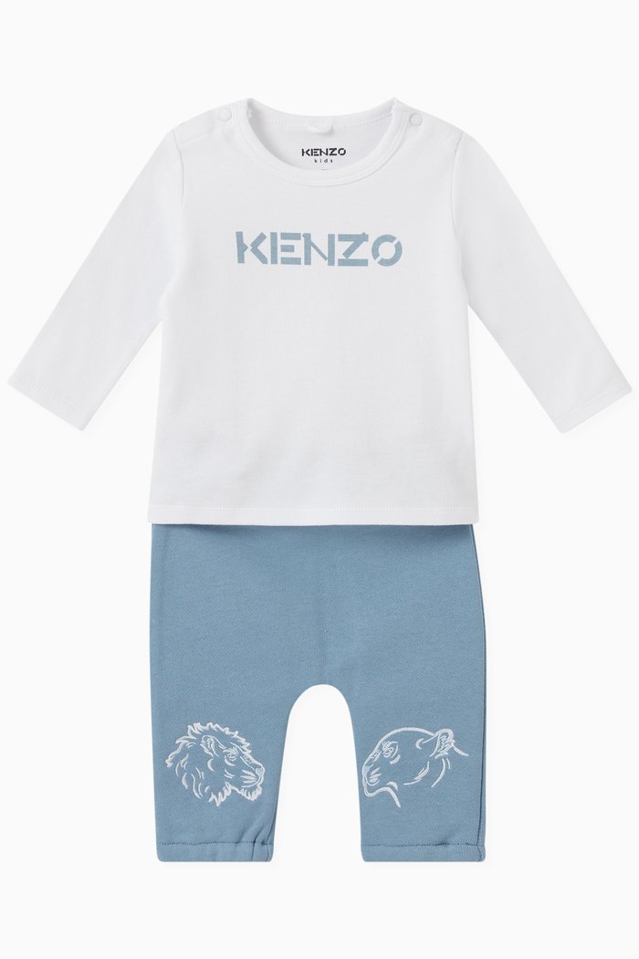 

Logo Print T-shirt and Sweatpants, Set of Two, White