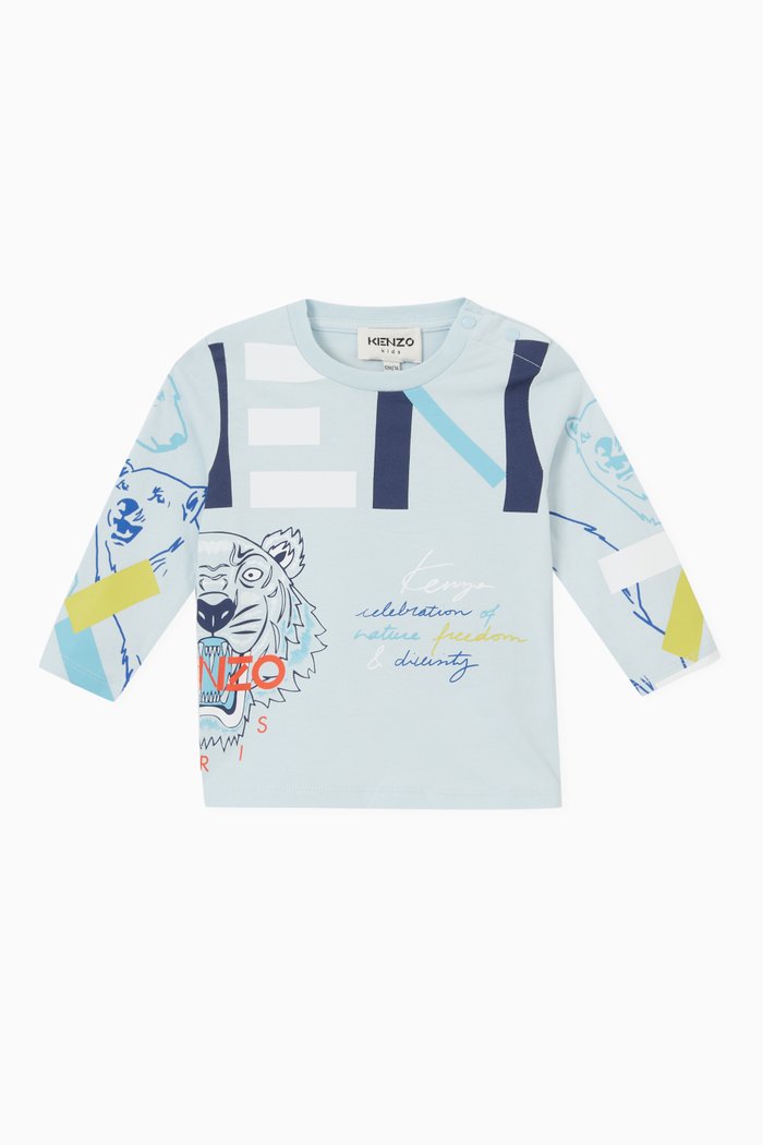 

Logo Print T-Shirt in Cotton, Blue