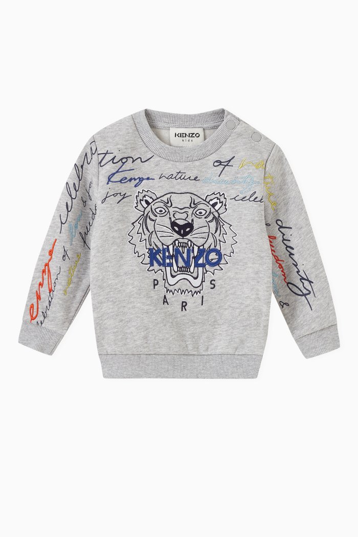 

Tiger Sweatshirt in Cotton, Grey