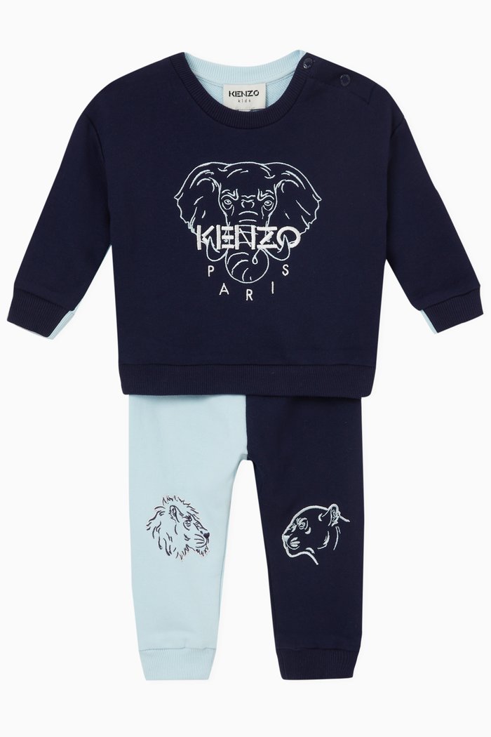 

Colour-block Sweatshirt & Joggers, Set of Two, Blue