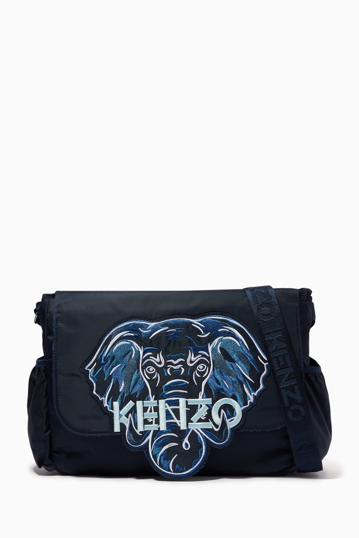 

Elephant Logo Diaper Bag in Polyester, Blue
