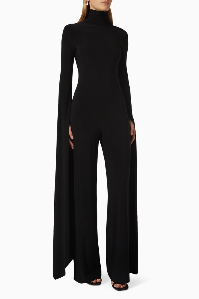 

Open Back Turtleneck Jumpsuit, Black