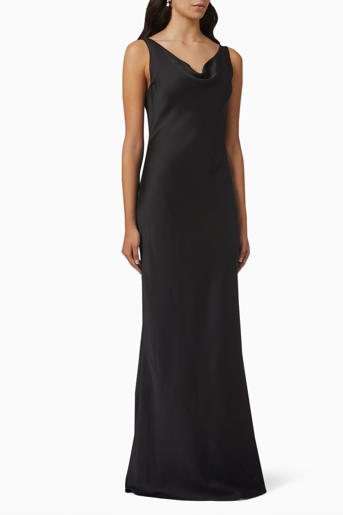 

Maria Gown in Crepe Satin, Black