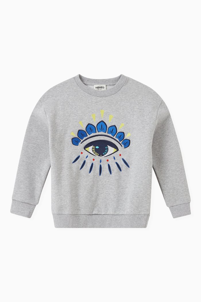

Embroidered Eye Sweatshirt in Fleece, Grey