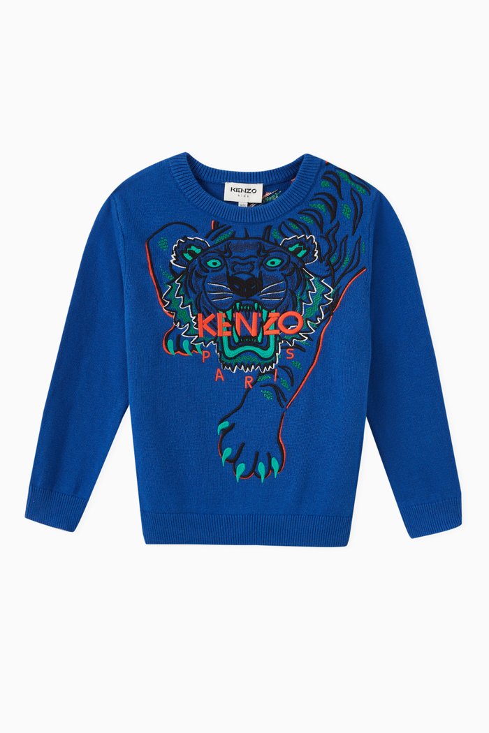 

Tiger Sweatshirt in Cotton, Blue