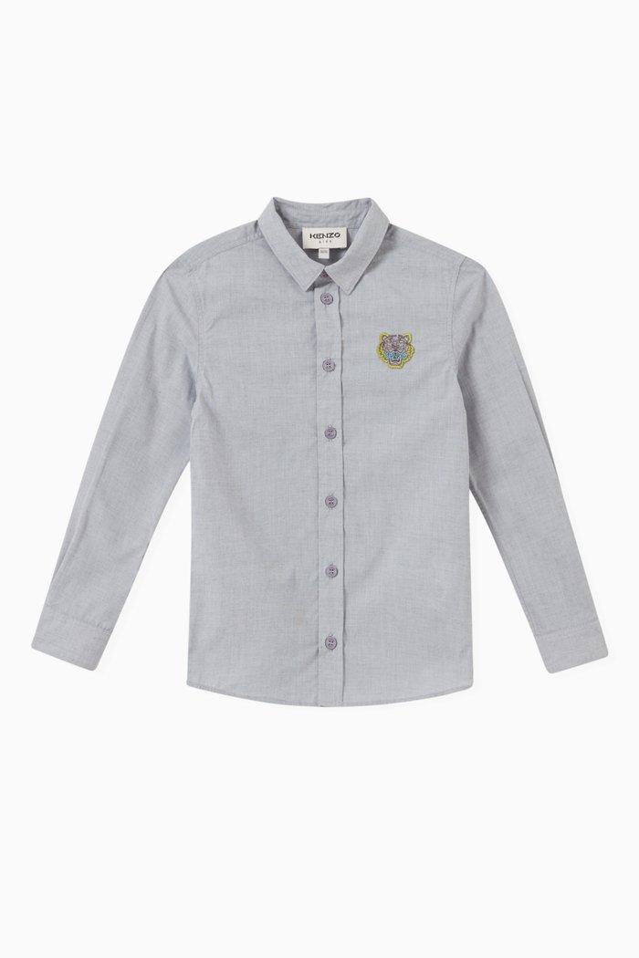 

Logo Tiger Polo Shirt in Cotton, Grey