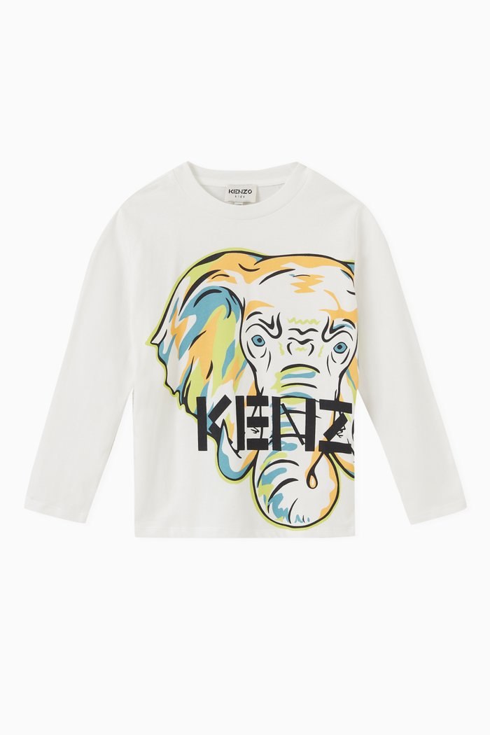 

Elephant Print T-shirt in Cotton, Neutral