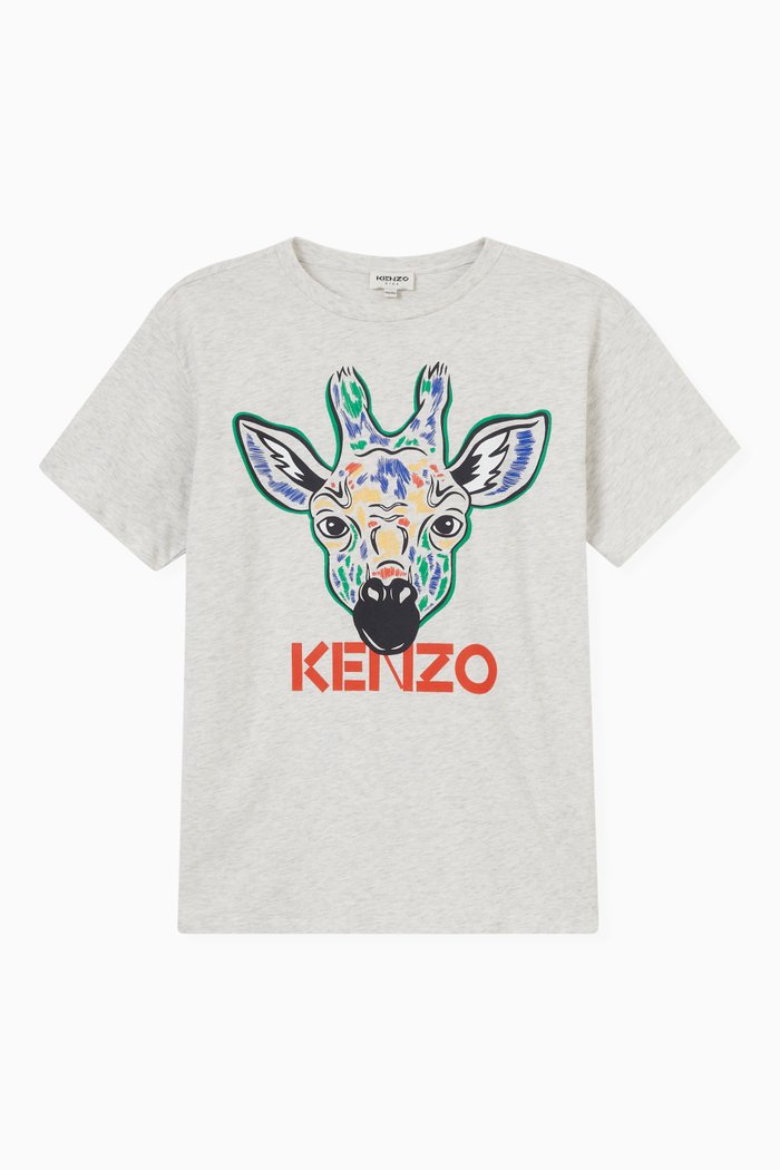 

Graphic Print T-Shirt in Jersey, Grey