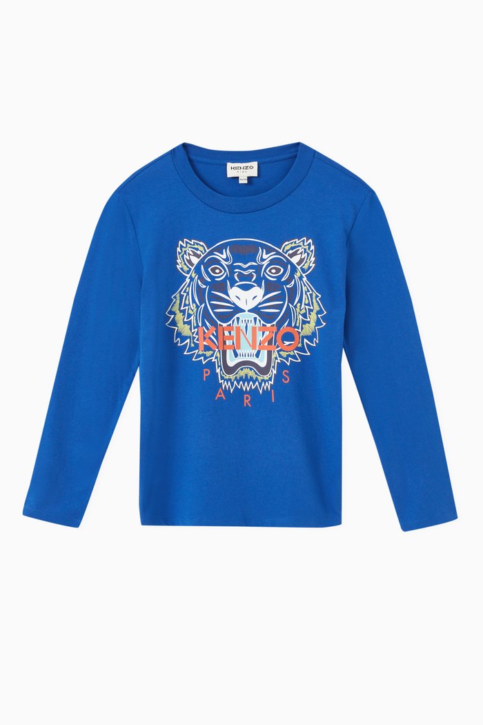 

Logo Long-sleeved T-shirt in Cotton, Blue
