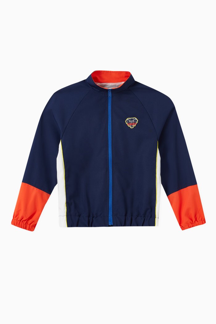 

Colour Block Bomber in Technical Fabric, Blue