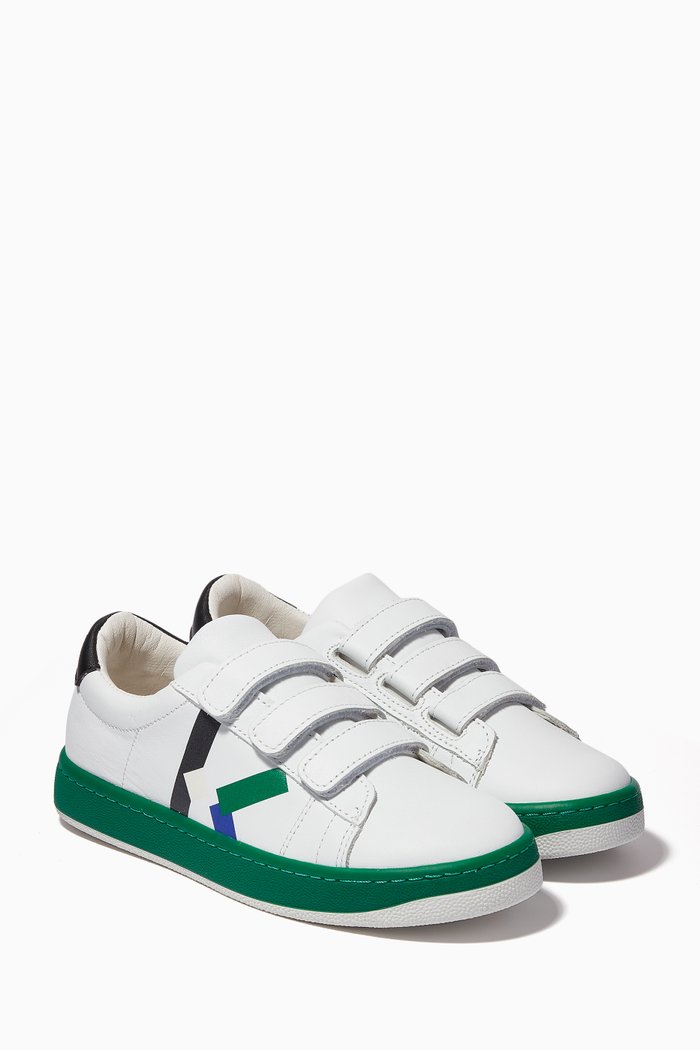 

Side-Logo Velcro Sneakers, White