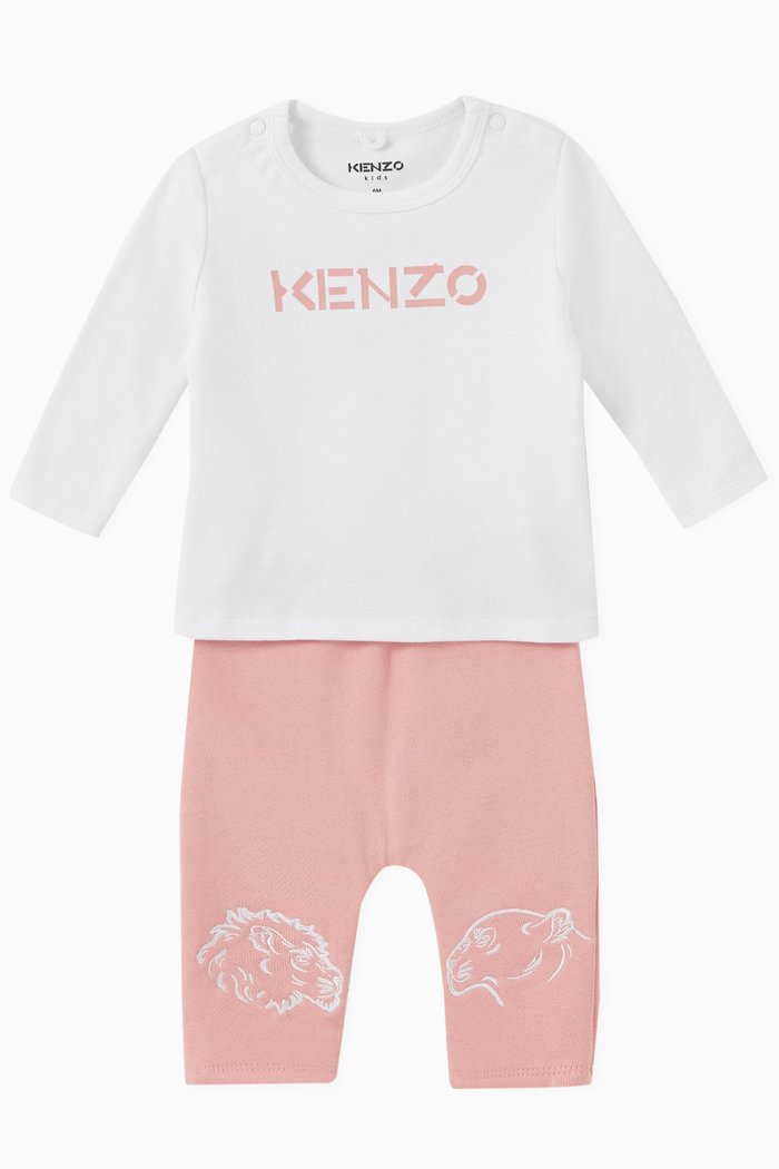

Logo Print T-shirt and Sweatpants, Set of Two, White