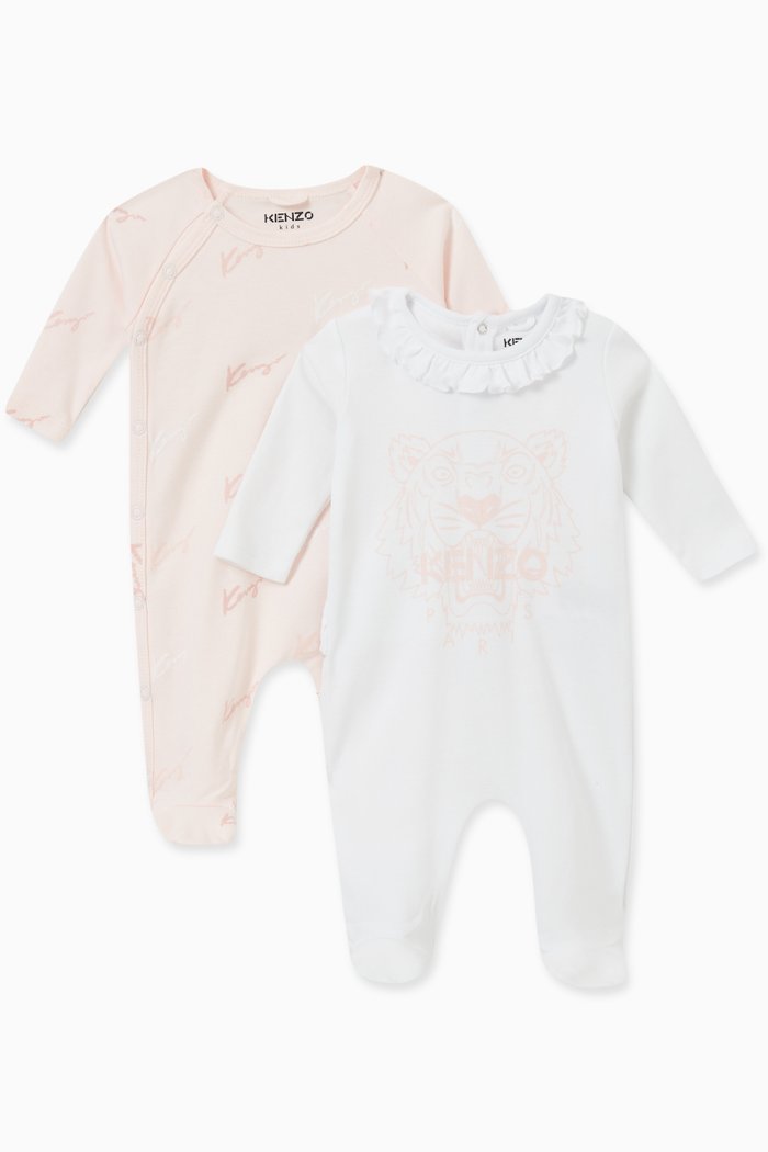 

Tiger Bodysuit in Cotton, Set of 2, Pink