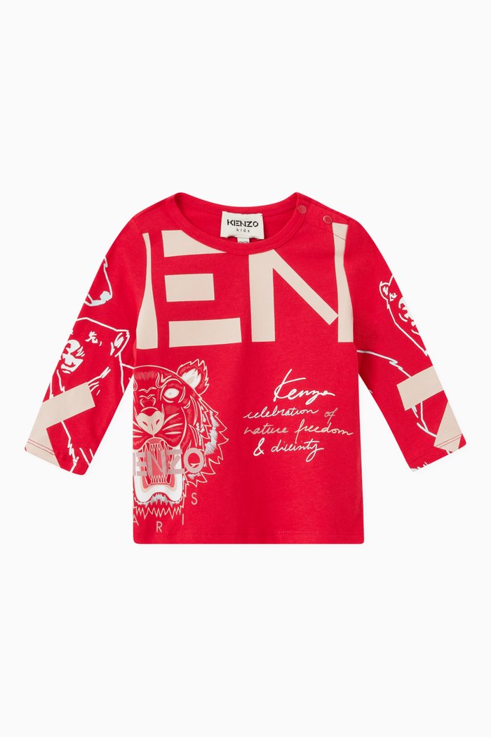 

Graphic Print T-shirt in Cotton, Pink