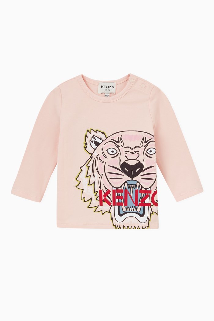 

Logo Long-sleeved T-shirt in Cotton, Pink