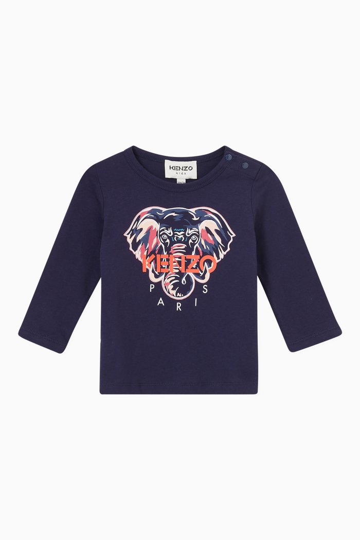 

Logo Long-sleeved T-shirt in Cotton, Blue