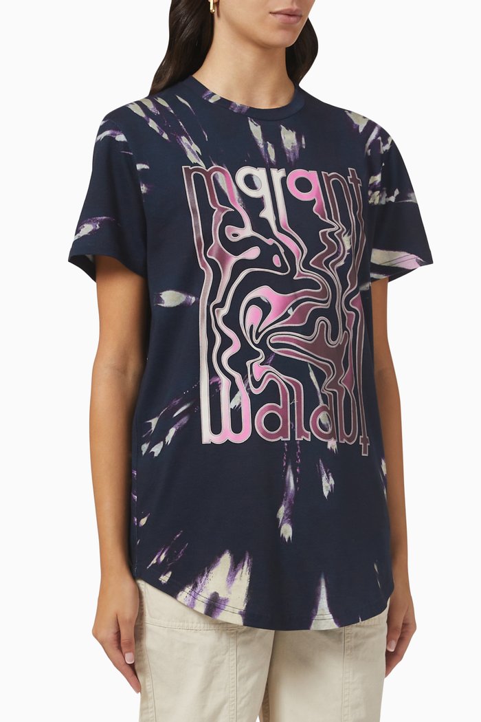 Edwige Tie-dye T-shirt in Cotton Jersey, Black