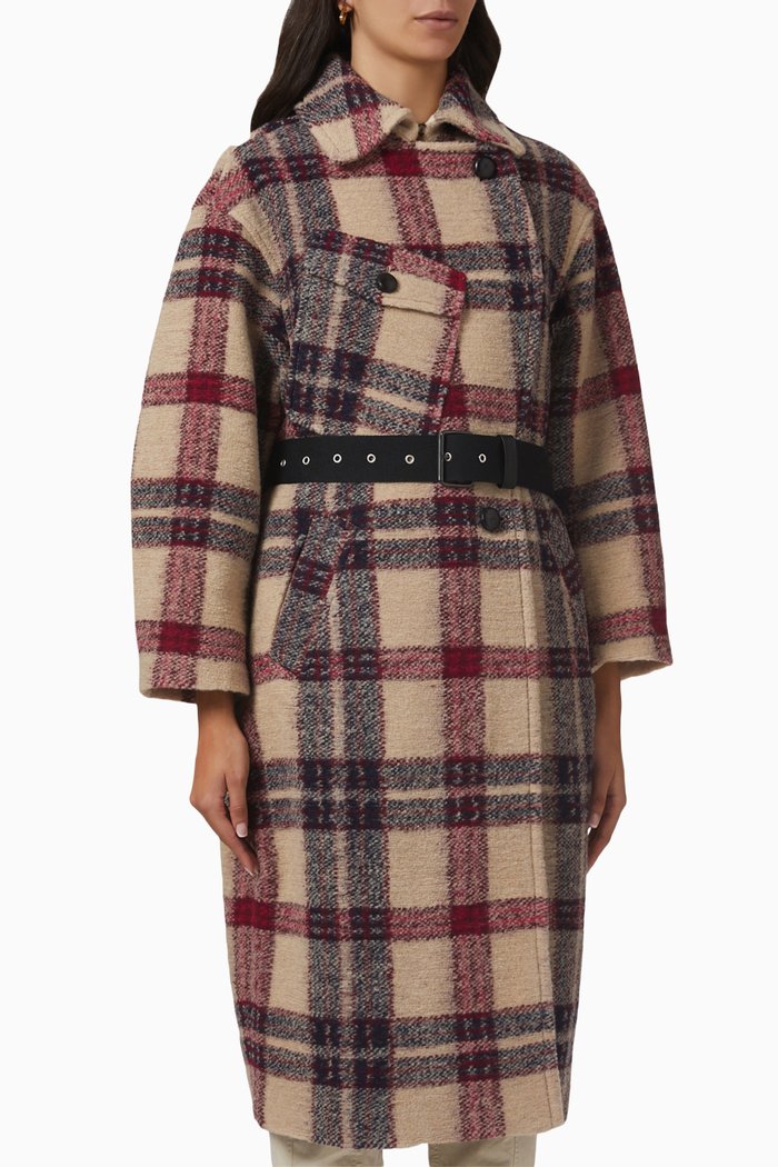 

Laurie Checkered Coat, Red