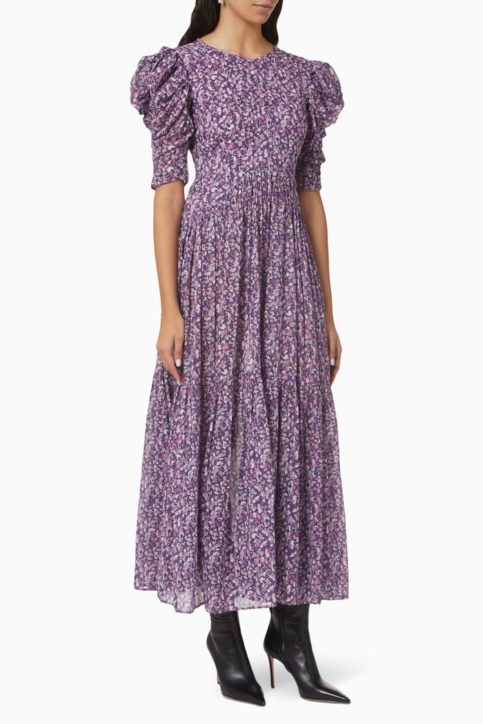 

Sichelle Floral-print Maxi Dress in Cotton, Purple