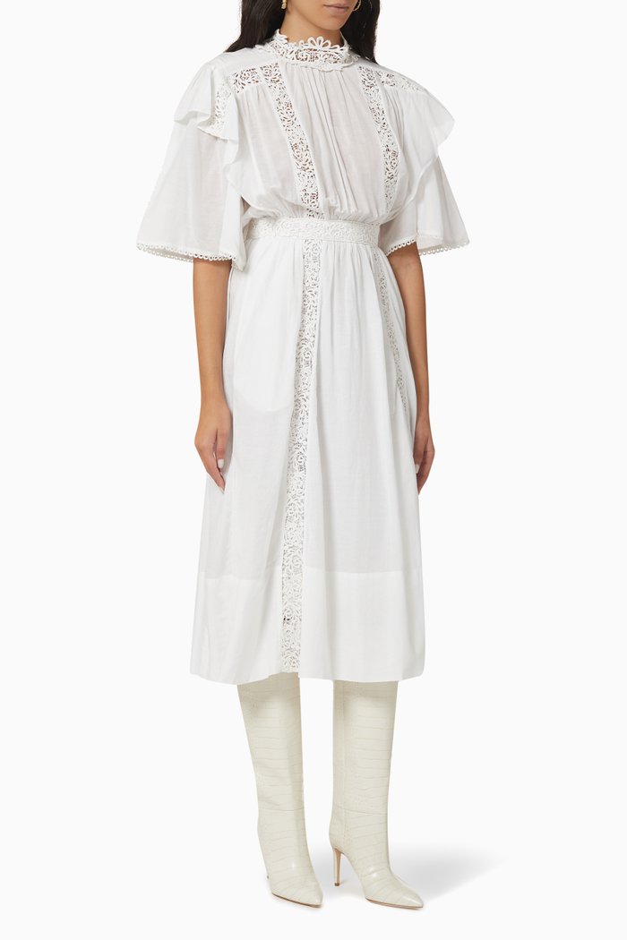 

Galina Midi Dress in Cotton, White