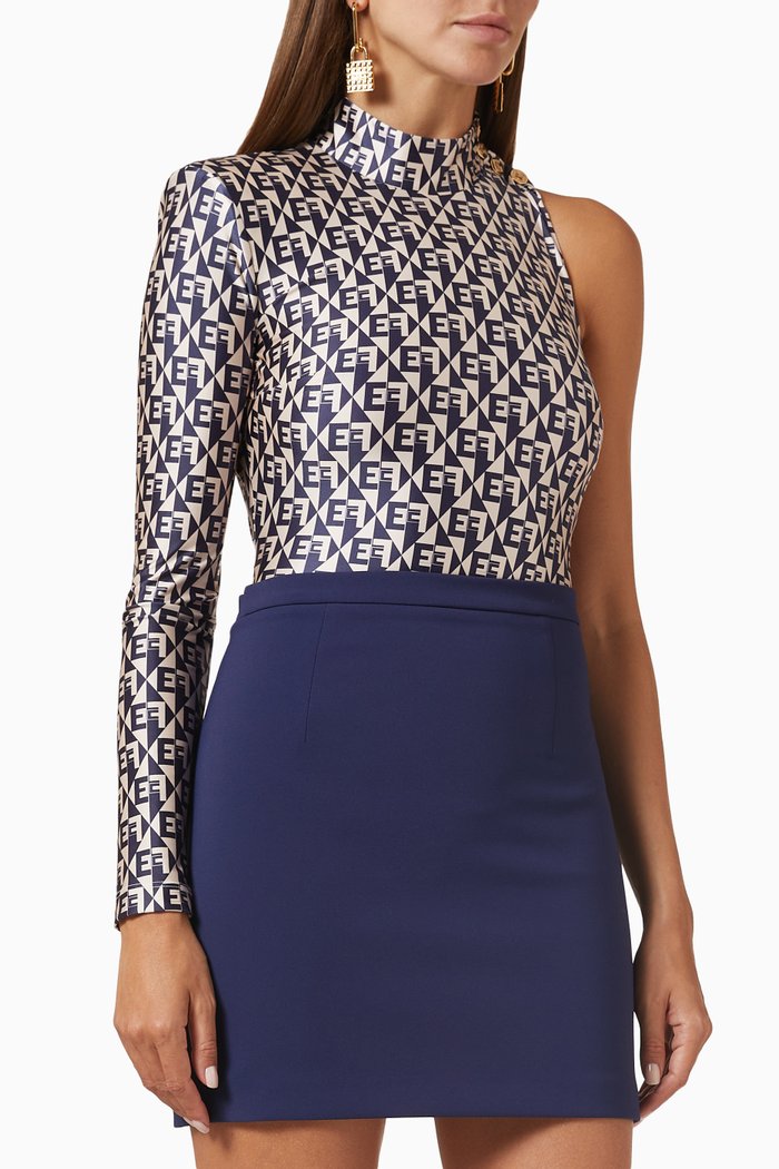 

Diamond Print Bodysuit in Lycra, Blue