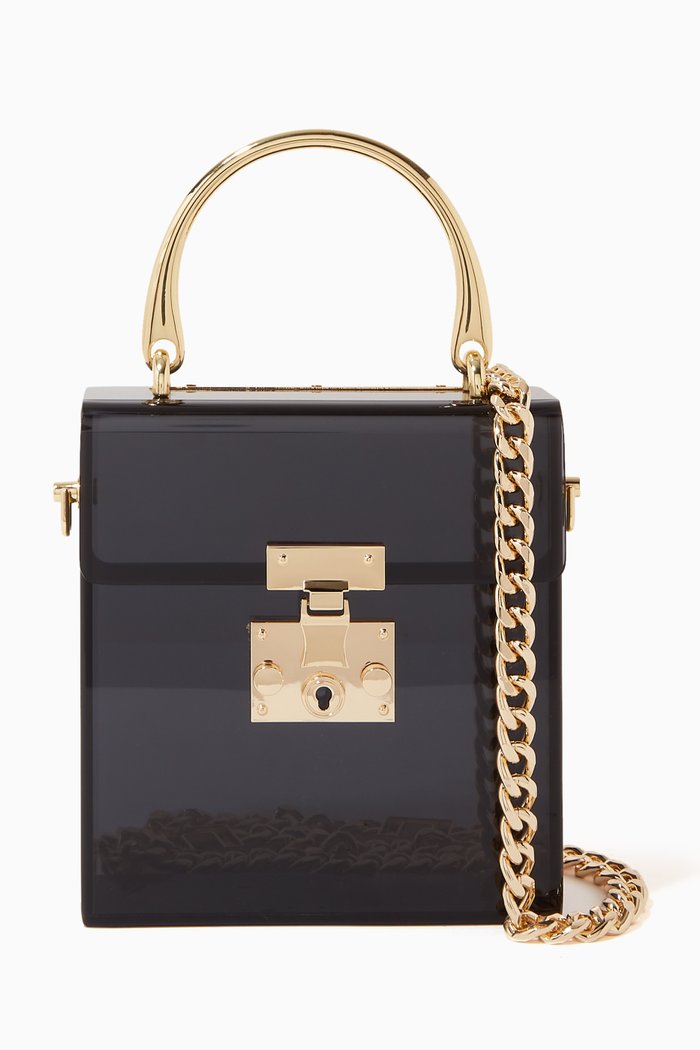 

Rigid Clutch Bag in Acrylic, Black
