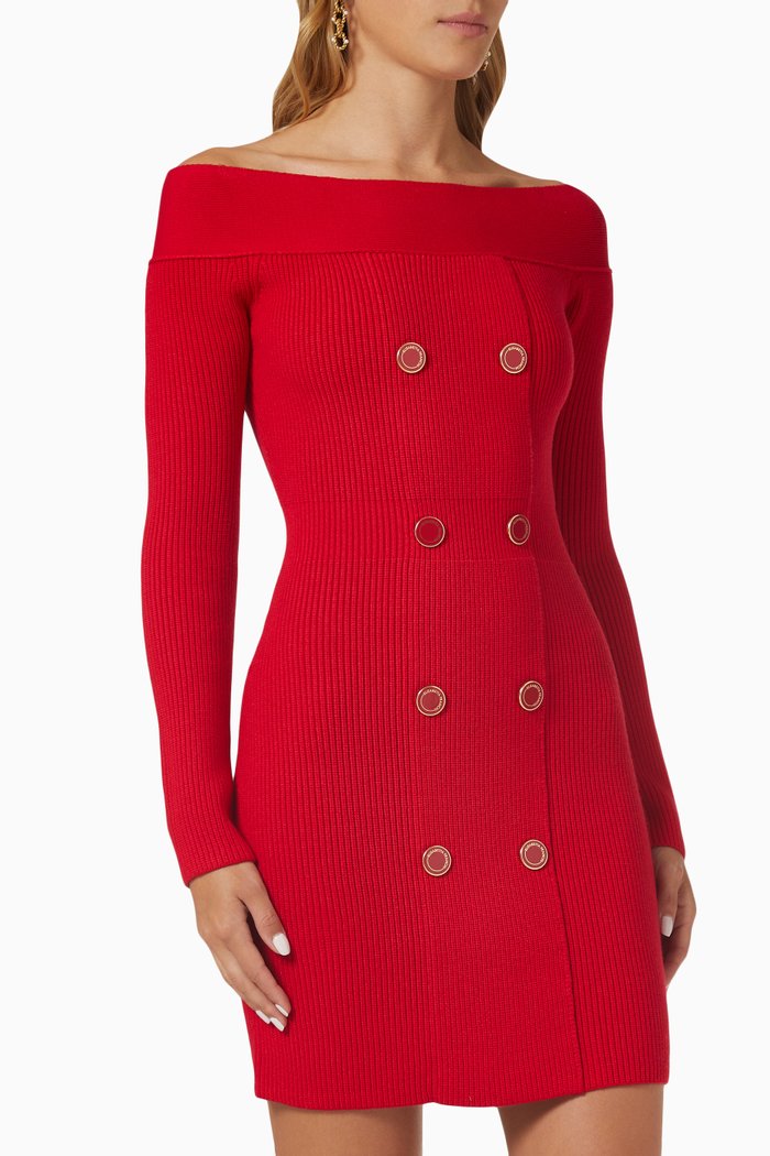 

Coat Mini Dress in Knit, Red