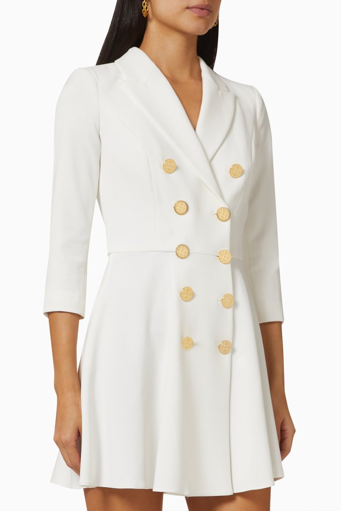 

Mini Dress in Crêpe, White