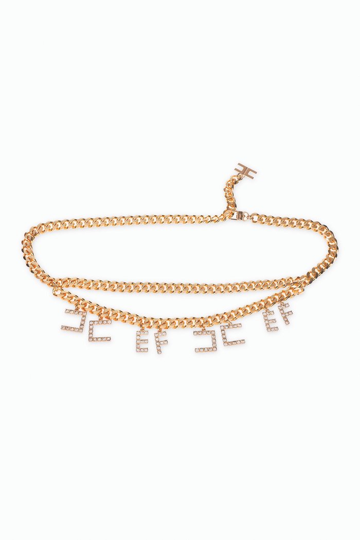 

Logo High-waist Belt in Metal, Gold