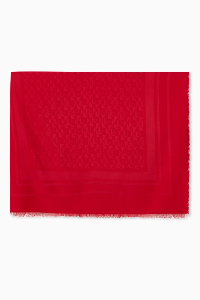 

Pashmina Scarf in Modal Viscose Jacquard, Red