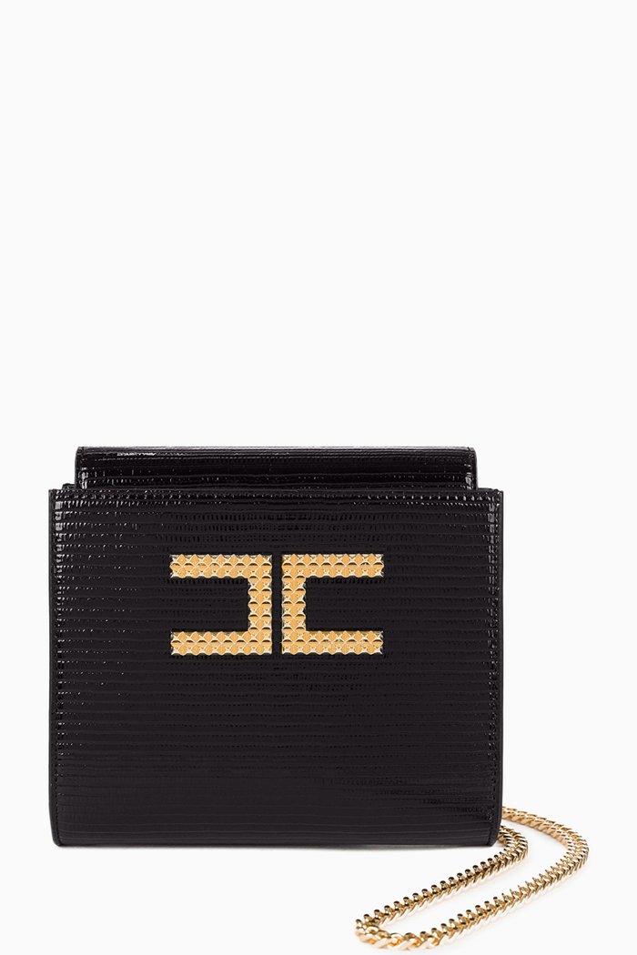 

Squared Logo Clutch Bag, Black