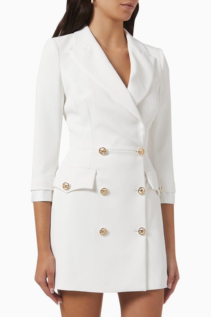 

Coat Dress in Stretch Crêpe, White