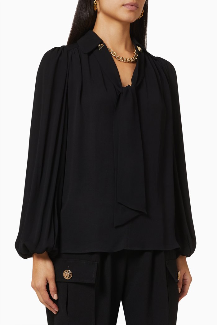 

Blouse in Viscose Georgette, Black