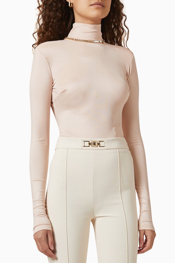

Bare-back Bodysuit in Jersey, Pink