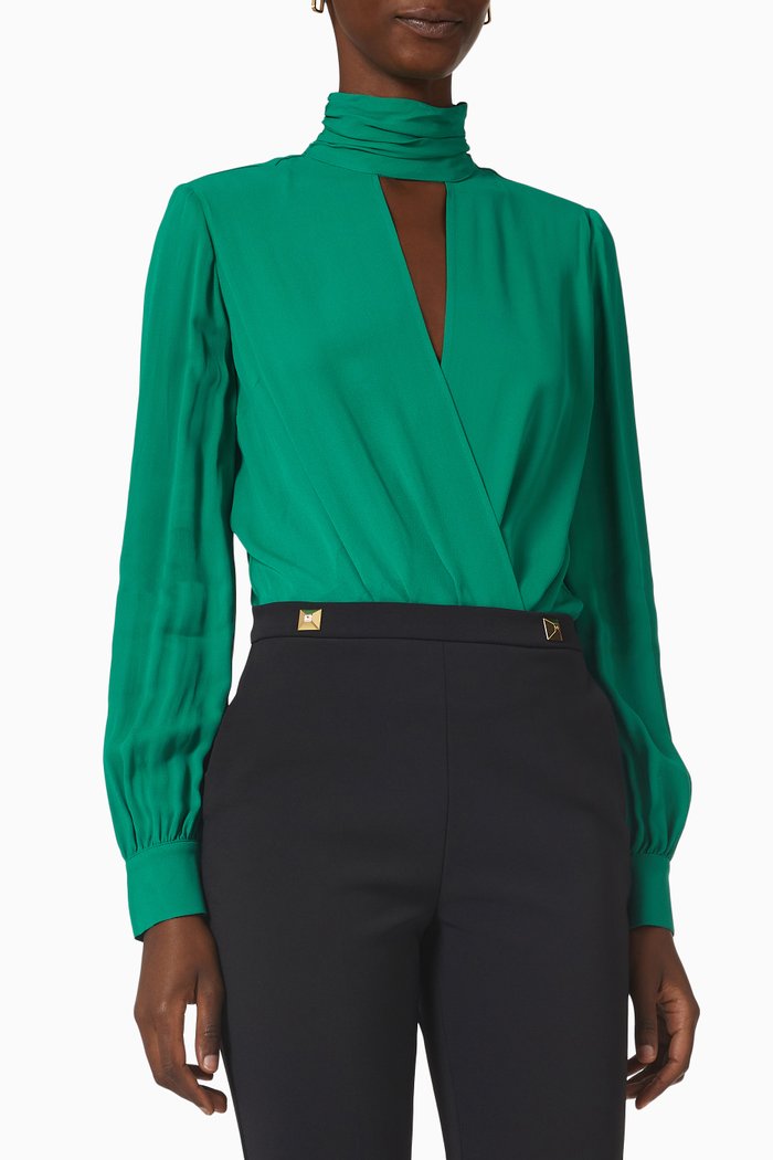 

Charm Bodysuit in Viscose, Green